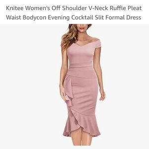 Women's Pink Off Shoulder Bodycon Dress